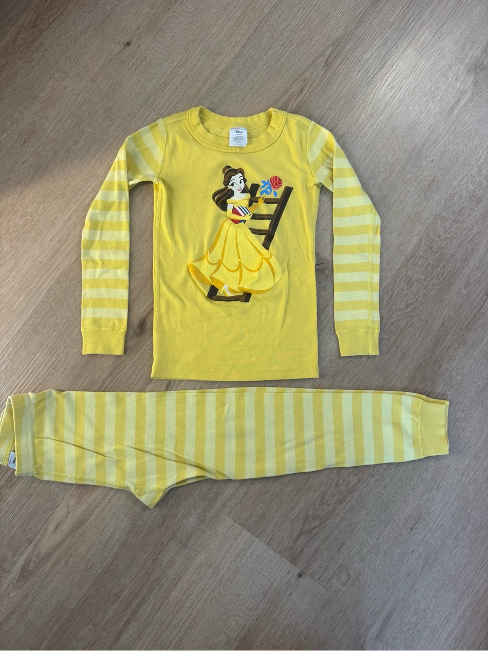 Hanna Andersson Disney Yellow Belle Stripe Pajama Set